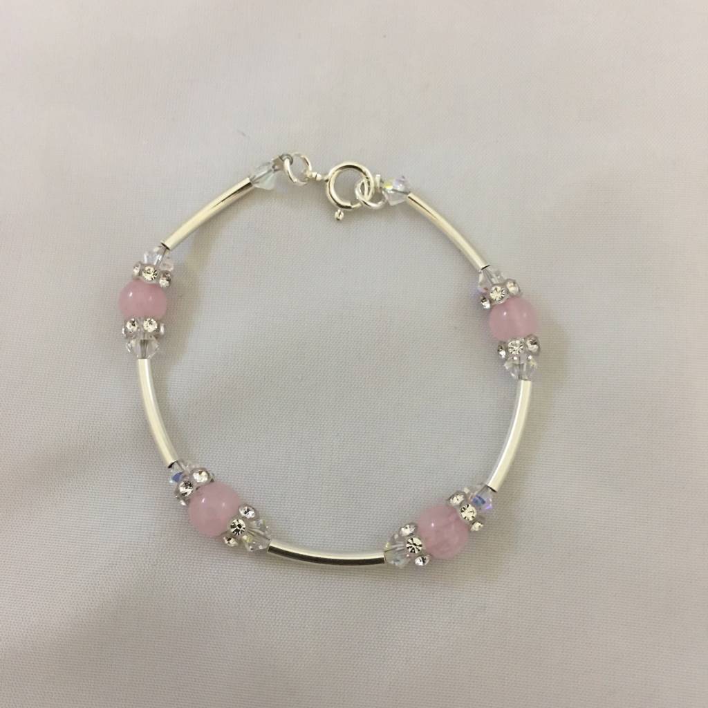 CH865BL Rose Quartz Bracelet 6"