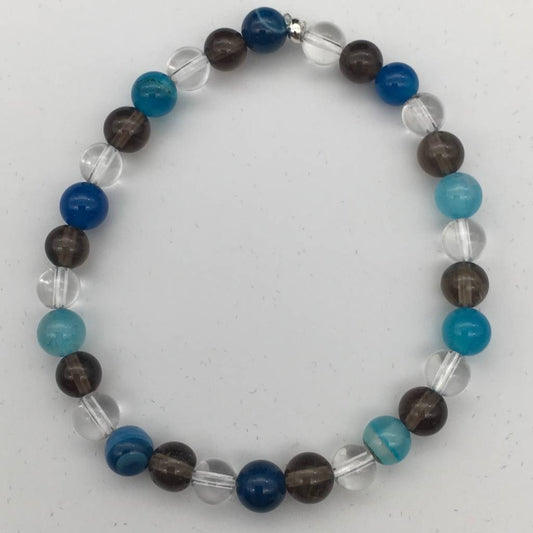 ST1009BL Blue Agate Bracelet 7"