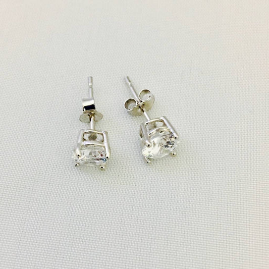 Z435ER Clear brilliant Cut Round Earrings