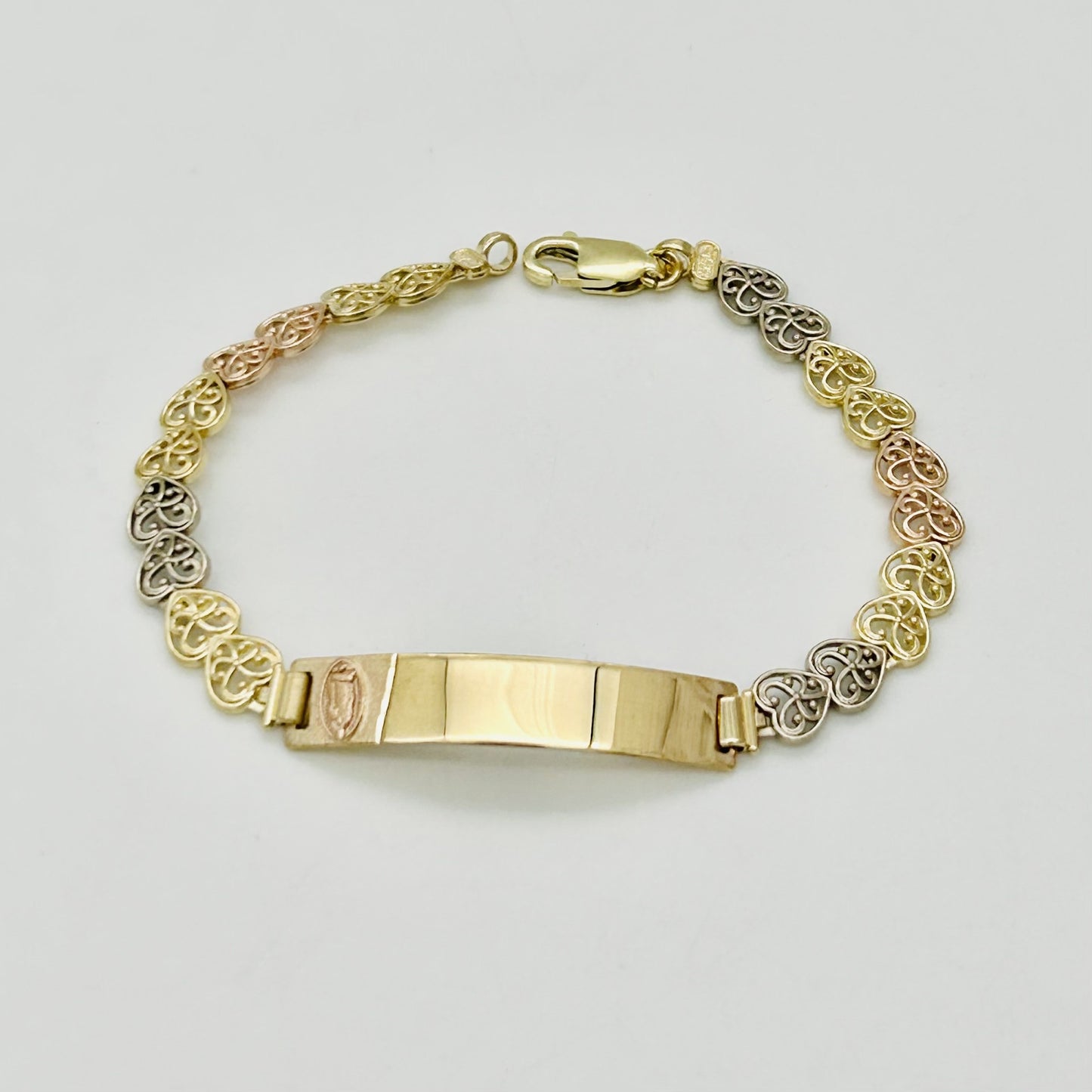 14KG241 Hearts Bracelet 6"