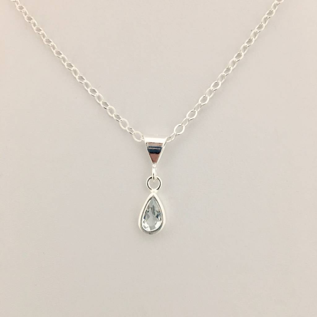CH871NL Blue Topaz Necklace 14"