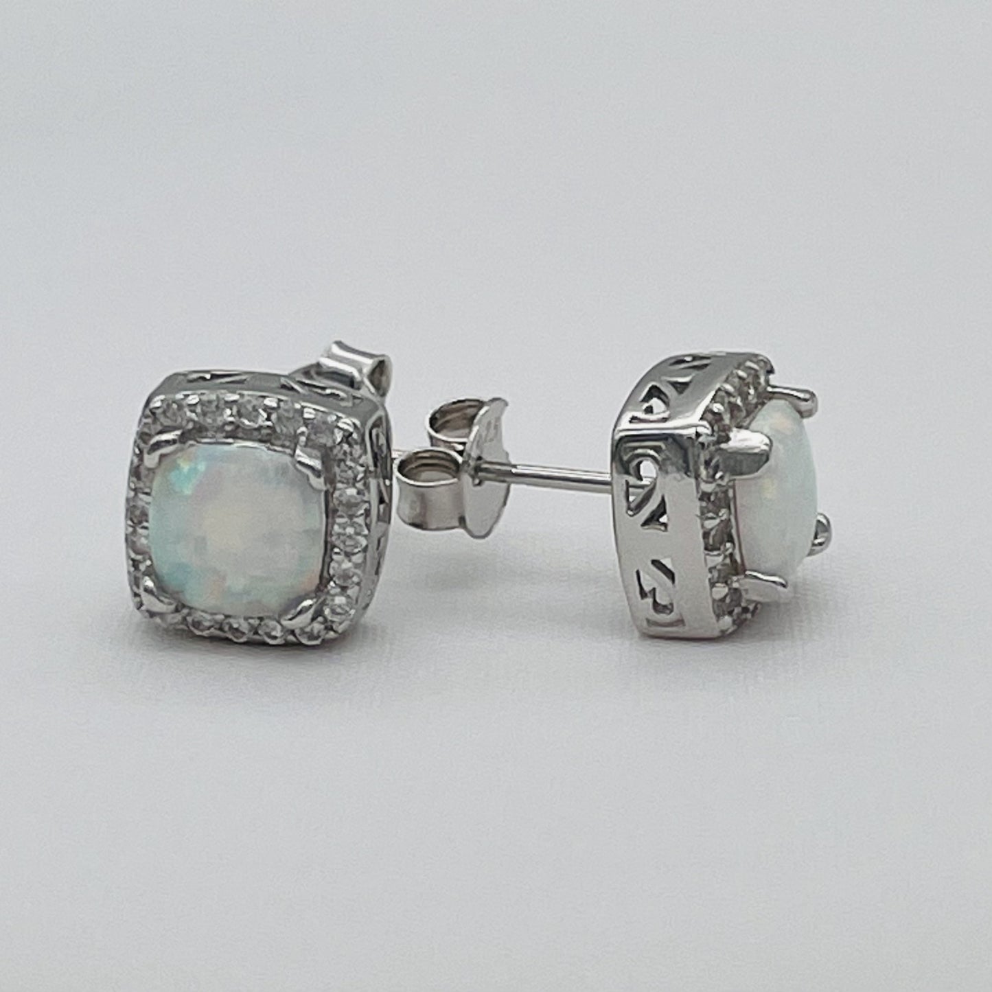 ST1739 8mm Opal Earrings
