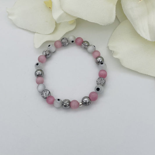 CH948BL Rock Crystals Pink Bracelet 6"