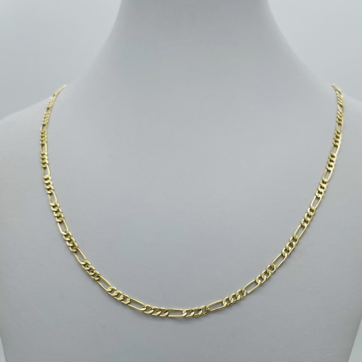 G190CH 14K Gold Figaro Chain 2mm. X 20"