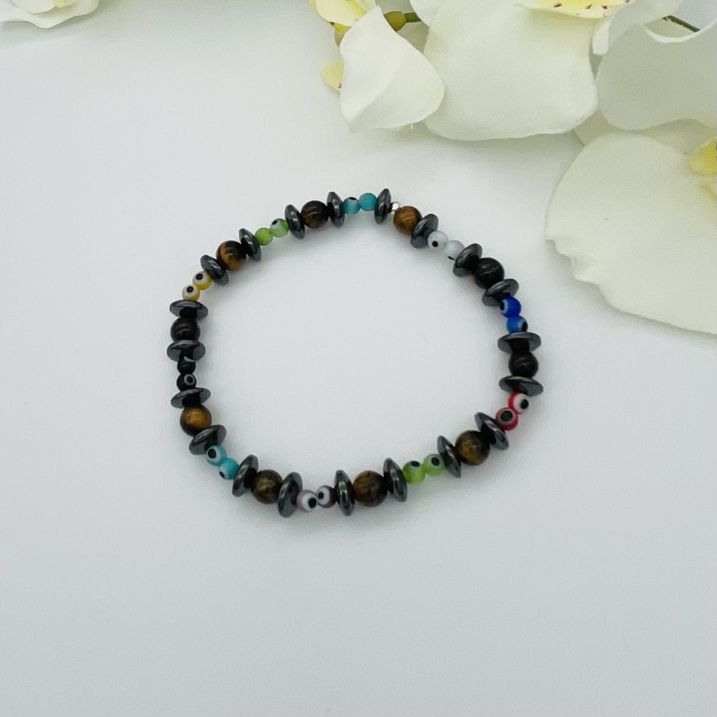 ST1794BL Multicolor Eyes Bracelet 7.5"