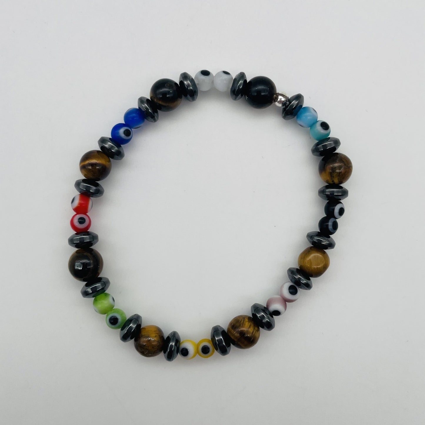 ST1794BL Multicolor Eyes Bracelet 6"