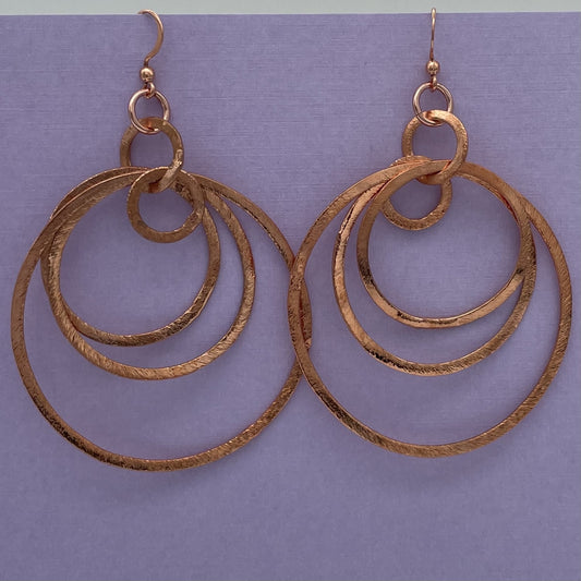 CO-09 Copper Hoops  Earrings