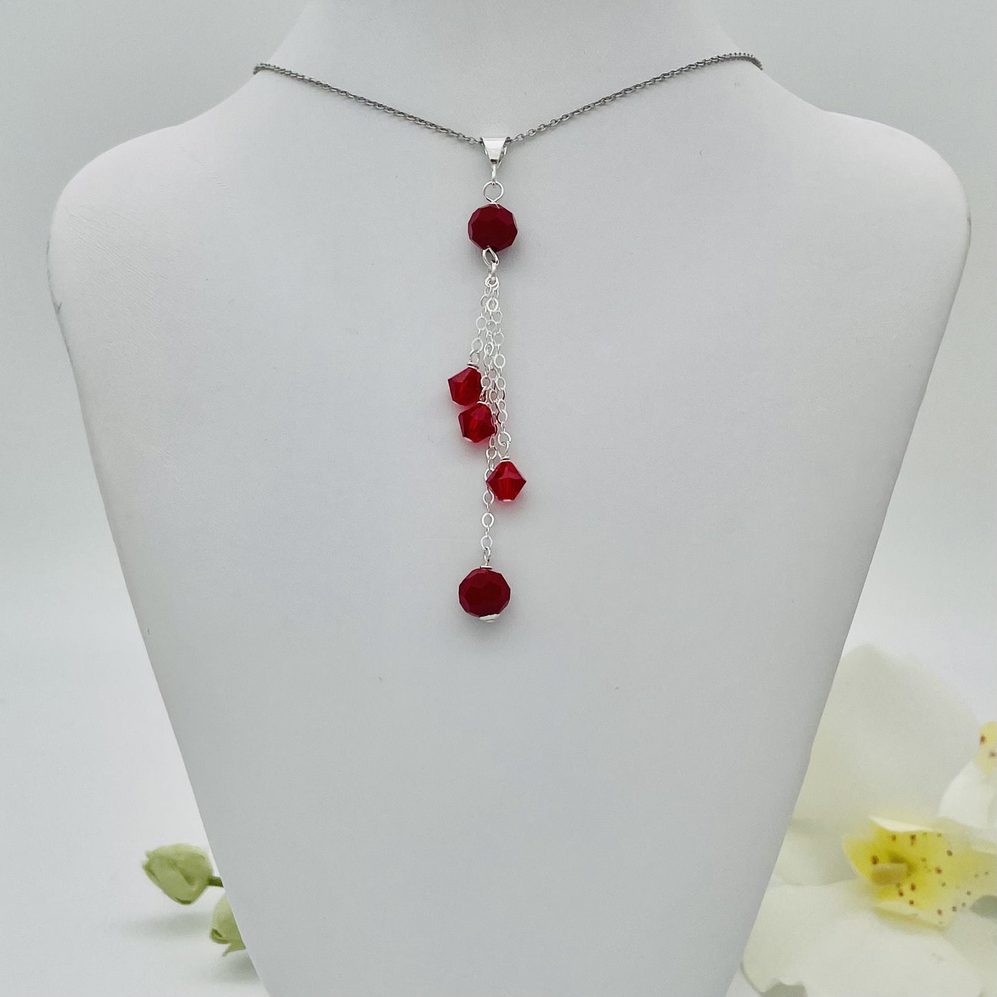 C1129 Red Necklace16"
