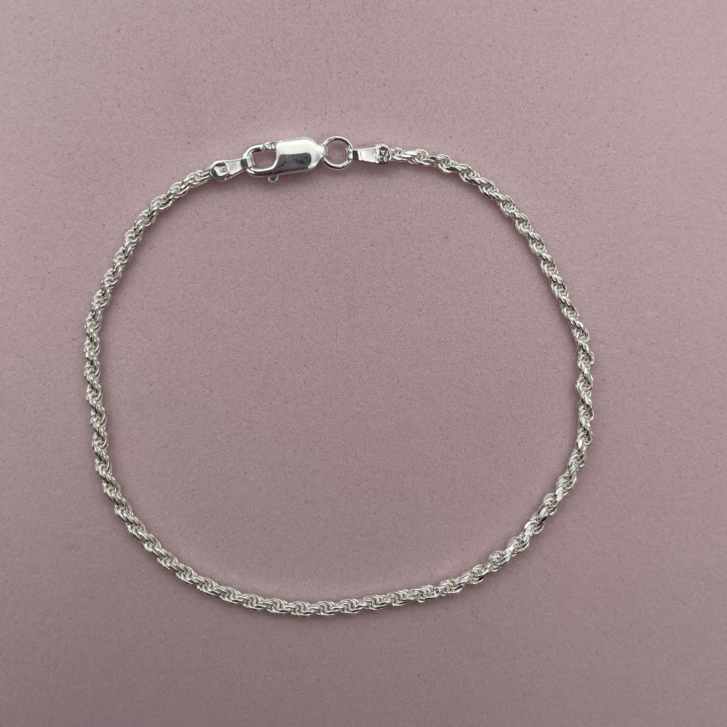 S1669BL Rope Bracelet 1.8mm. X 7"