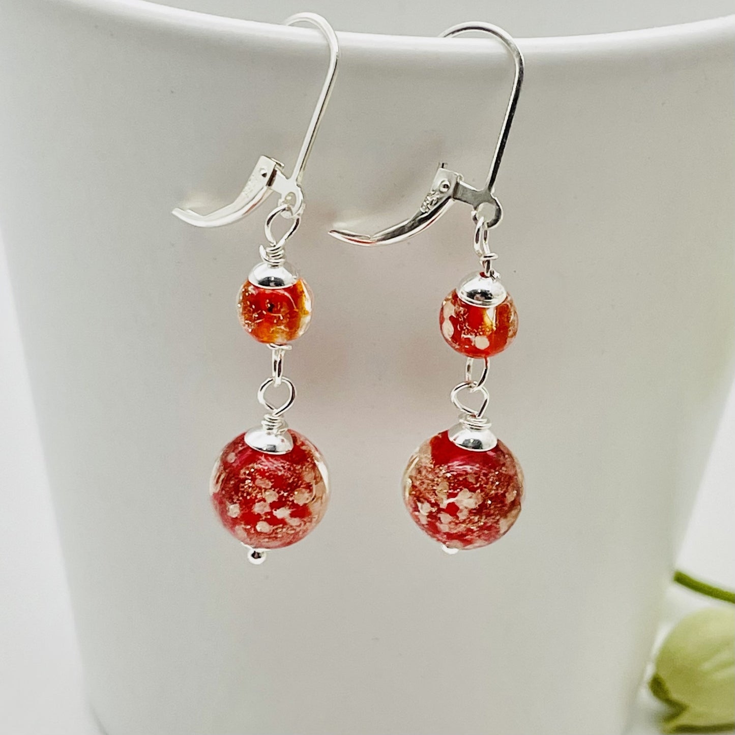 C1387 Red Earrings