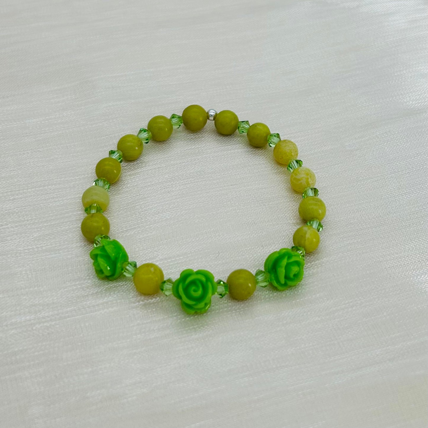 CH992BL Olive Jade Bracelet 6"