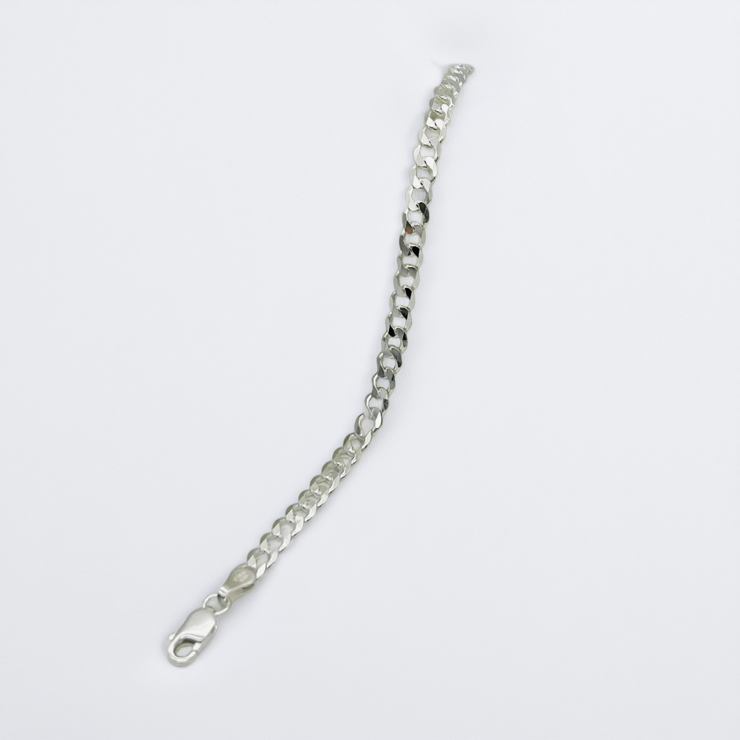 CH991BL Flat Cub Bracelet 4mm. x 6"