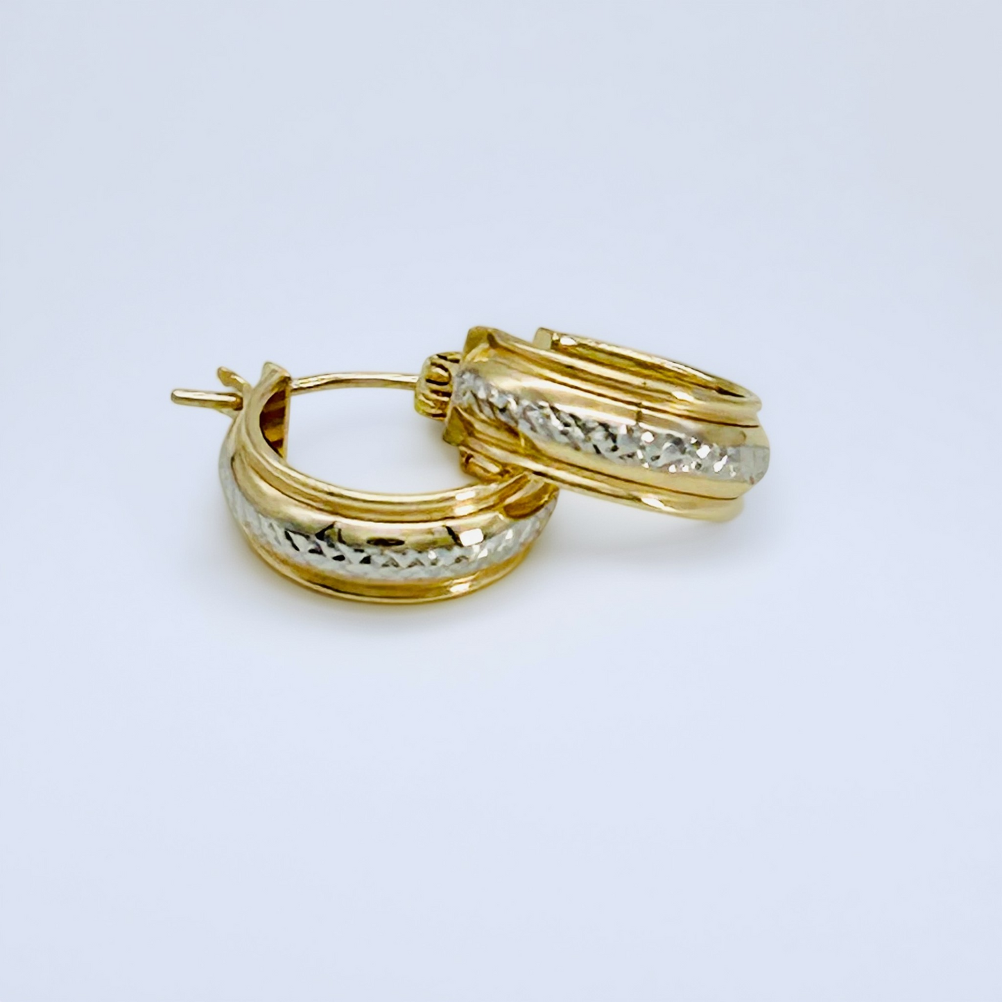 G425ER 14K Gold Hoop Earrings 5mm. X 12mm.
