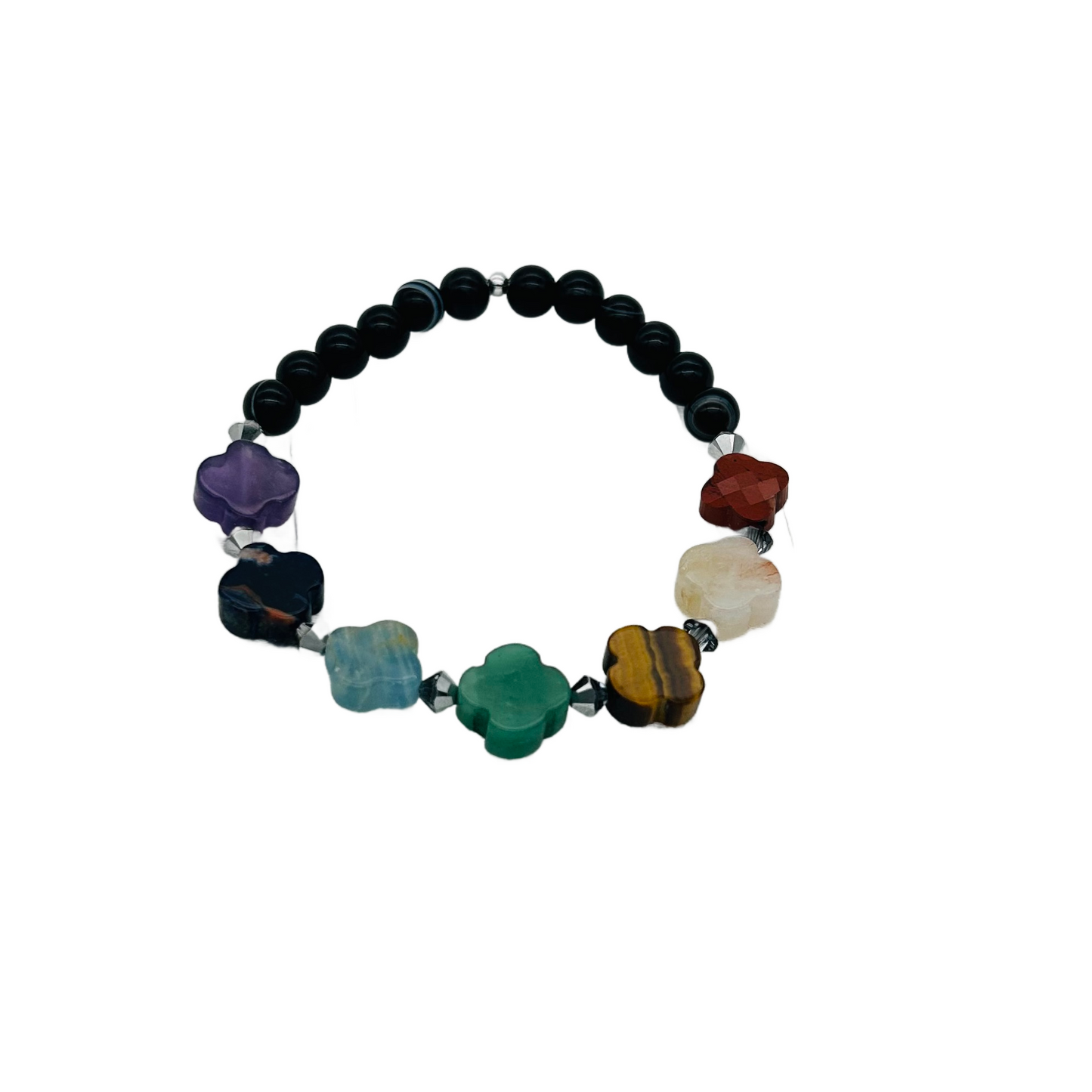 ST1990BL Chakra Clover Bracelet 7"