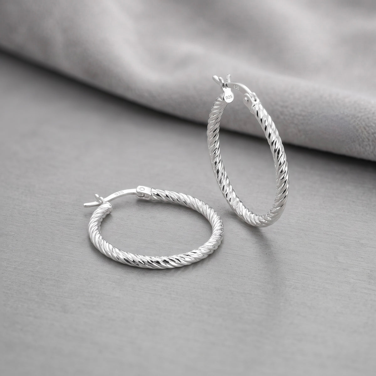 S1972 Hoop Earrings 3mm. X 25mm.