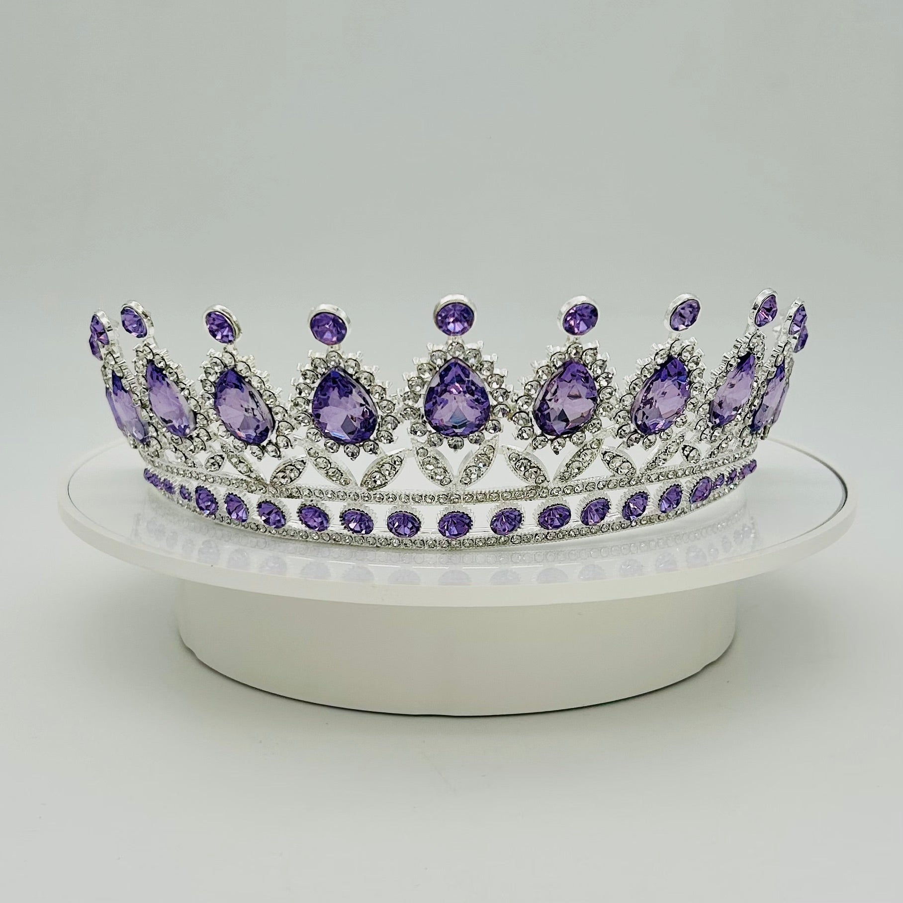 Elegant Purple Tiara Purple Baroque Bridal Tiara – Lavender Wedding Crown | Hair  main image 3