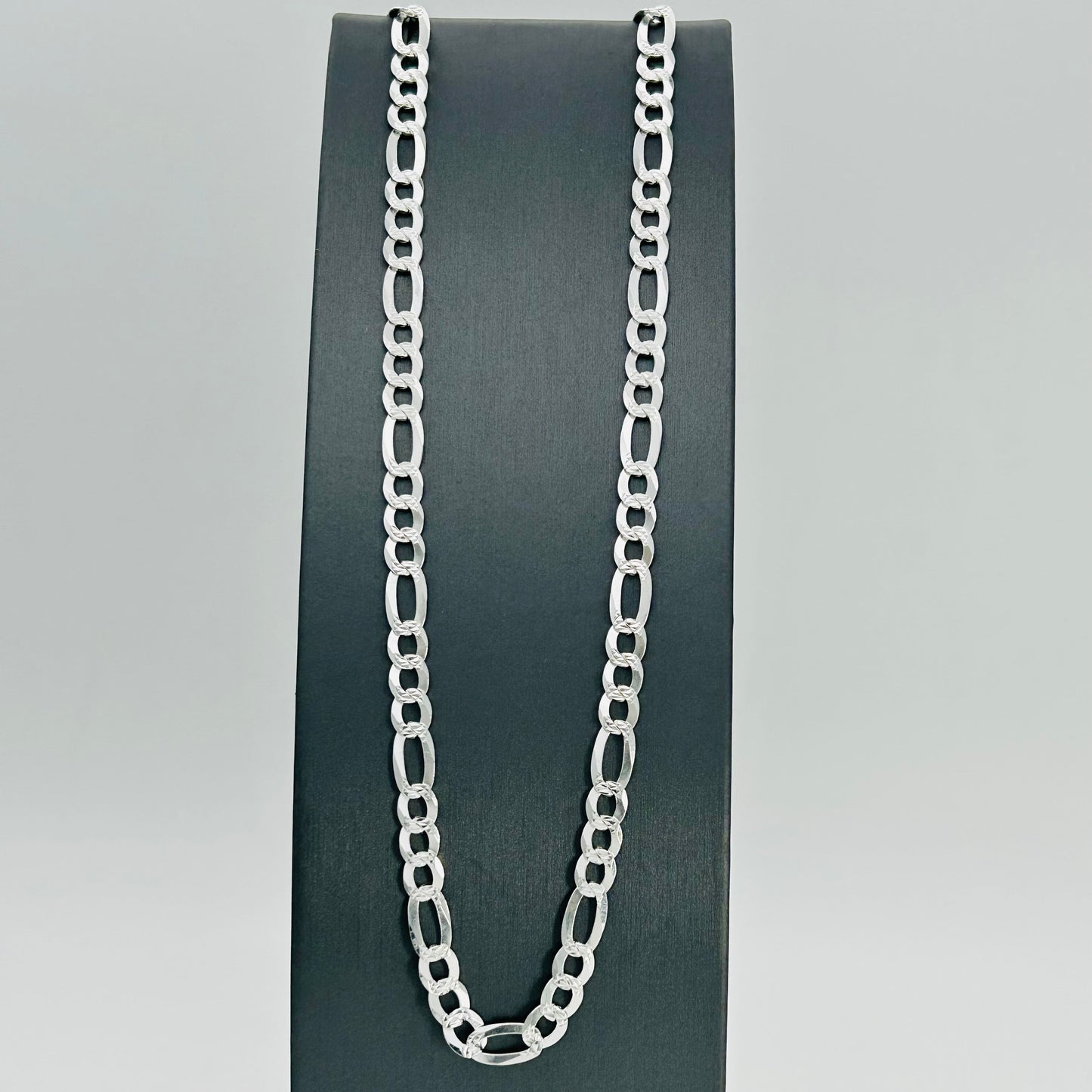 S1877CH Super Flat Figaro Pave Chain 6.8mm. X 24"