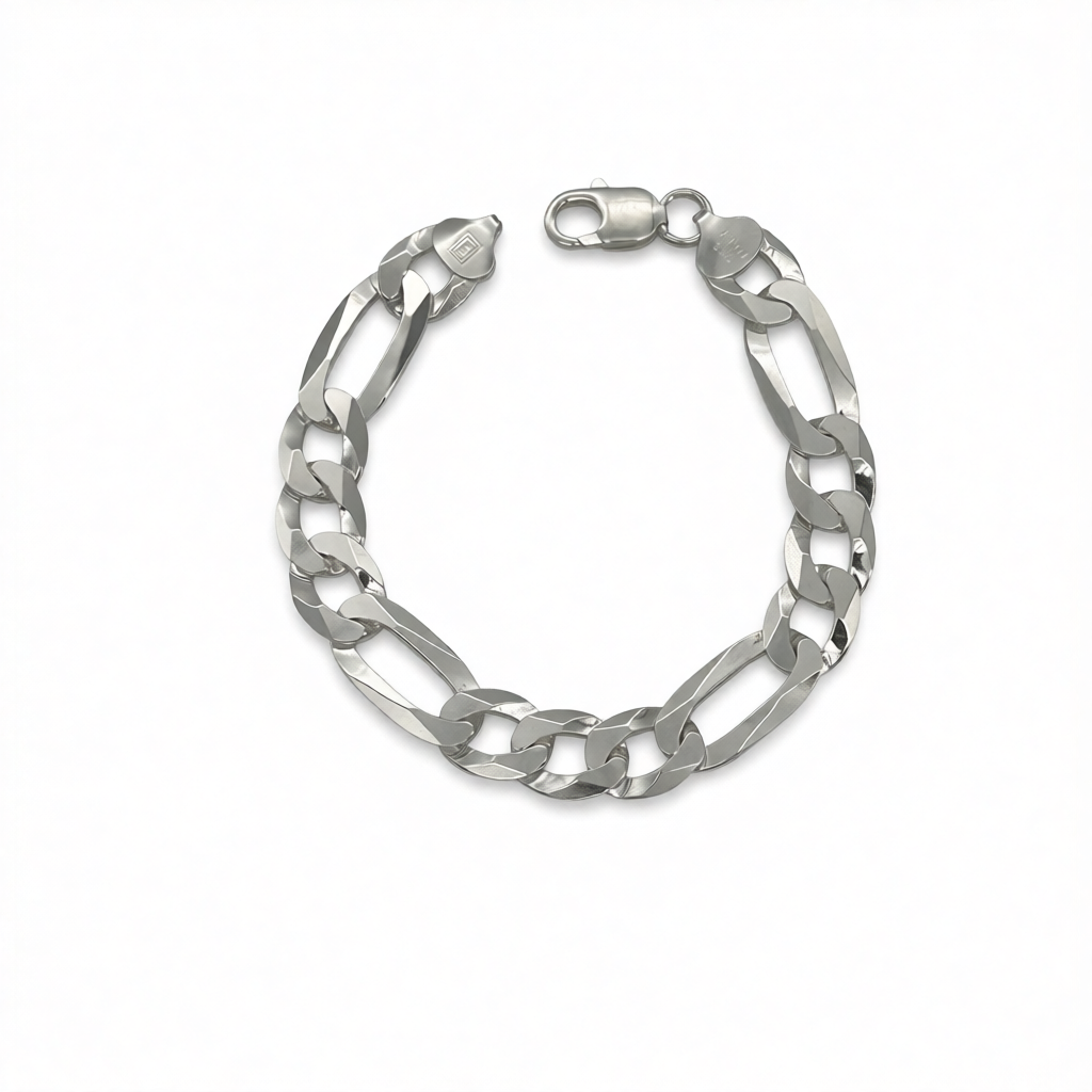 S1936 Super Flat Figaro Bracelet 10.6mm. X 8"