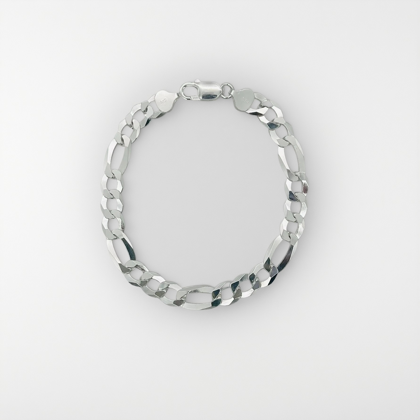 S1268 Super Flat Figaro Bracelet 8mm. X 8"