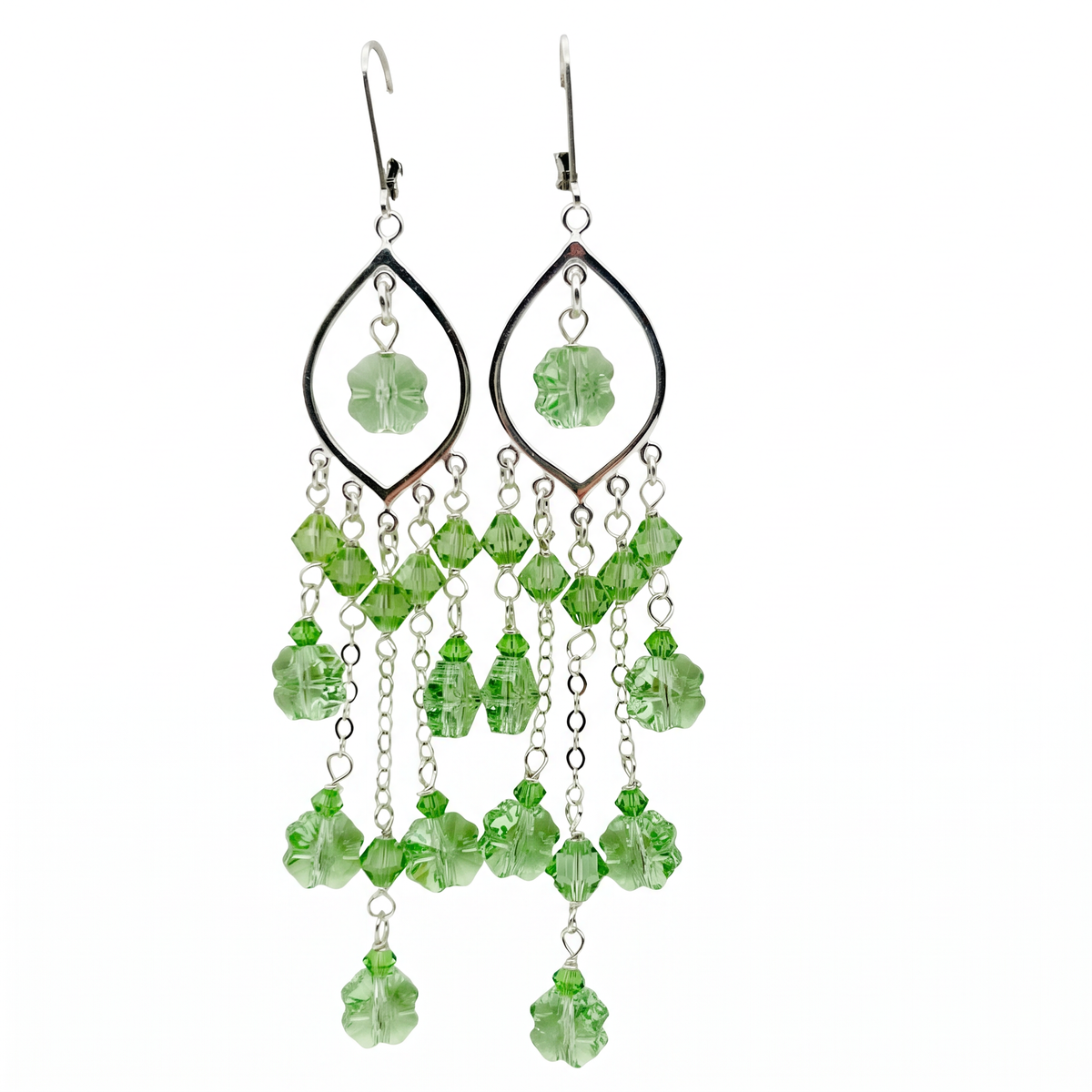 C1504 Swarovski® Crystal in Peridot color Earrings