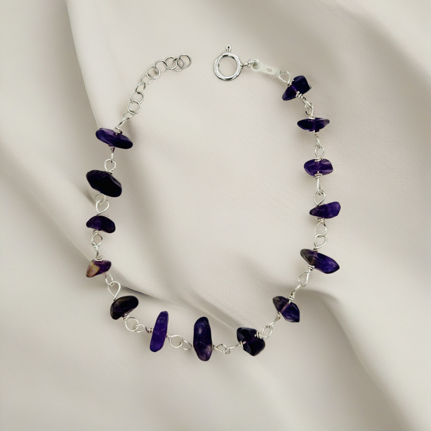 ST1933BL Amethyst Bracelet 7.5"