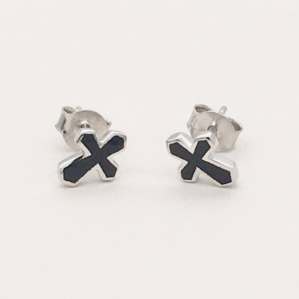 S1571 Cross Earrings 8mm.X 6mm.