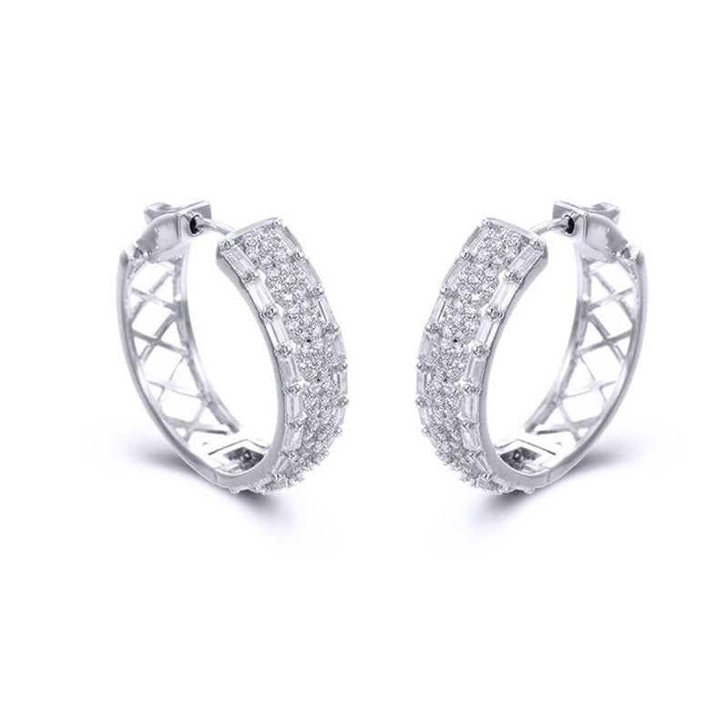 Z1875ER Hoop Earrings 7mm. x 23mm
