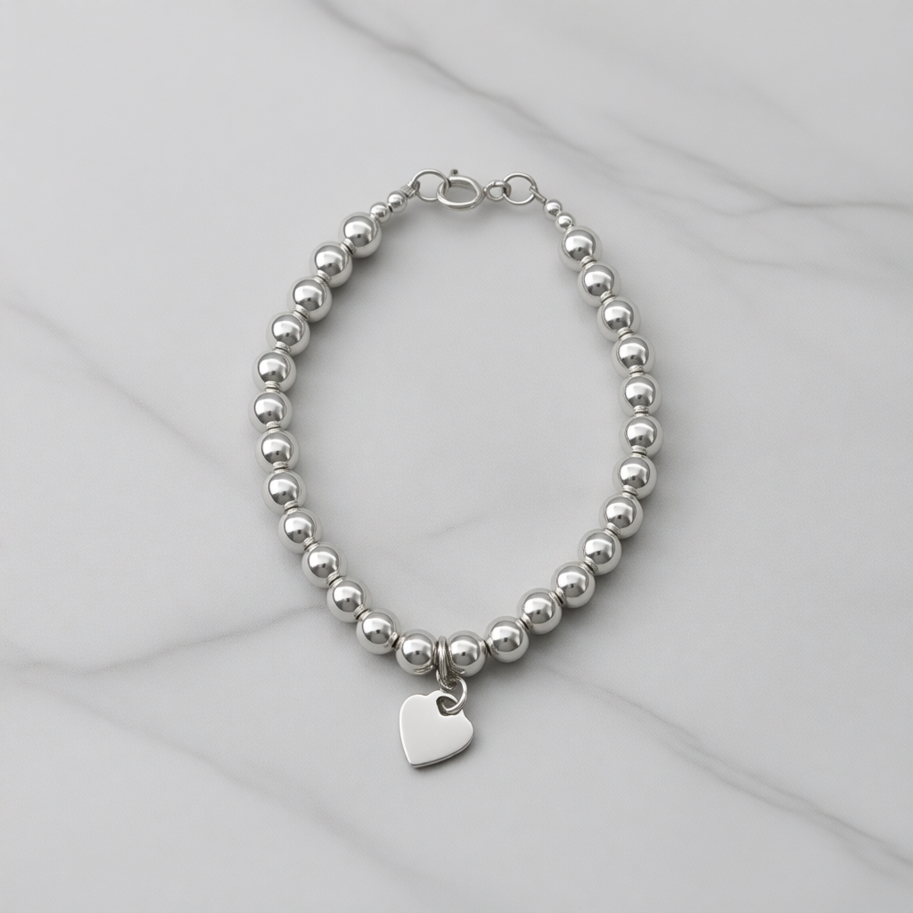 S1963BL Beaded Bracelet 6mm. 7"
