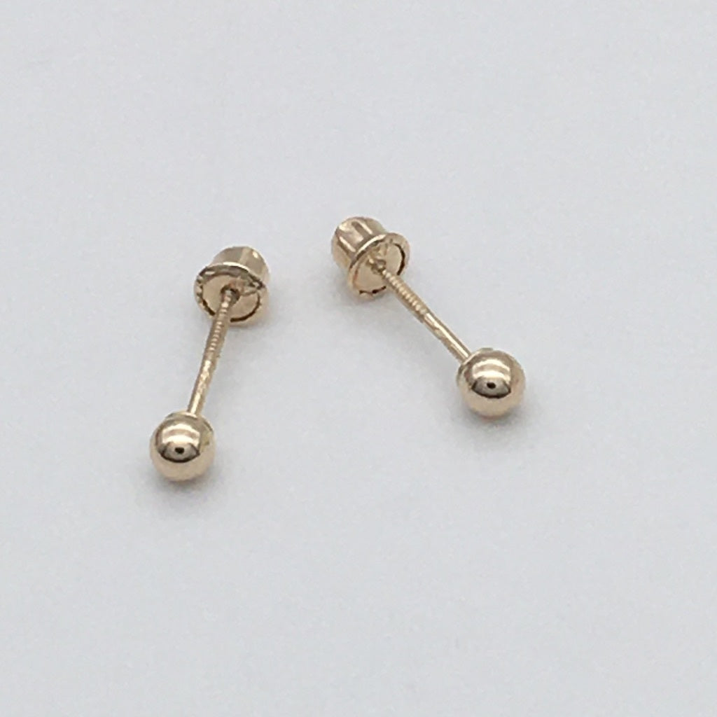 14KG03 Ball Earrings 2mm.