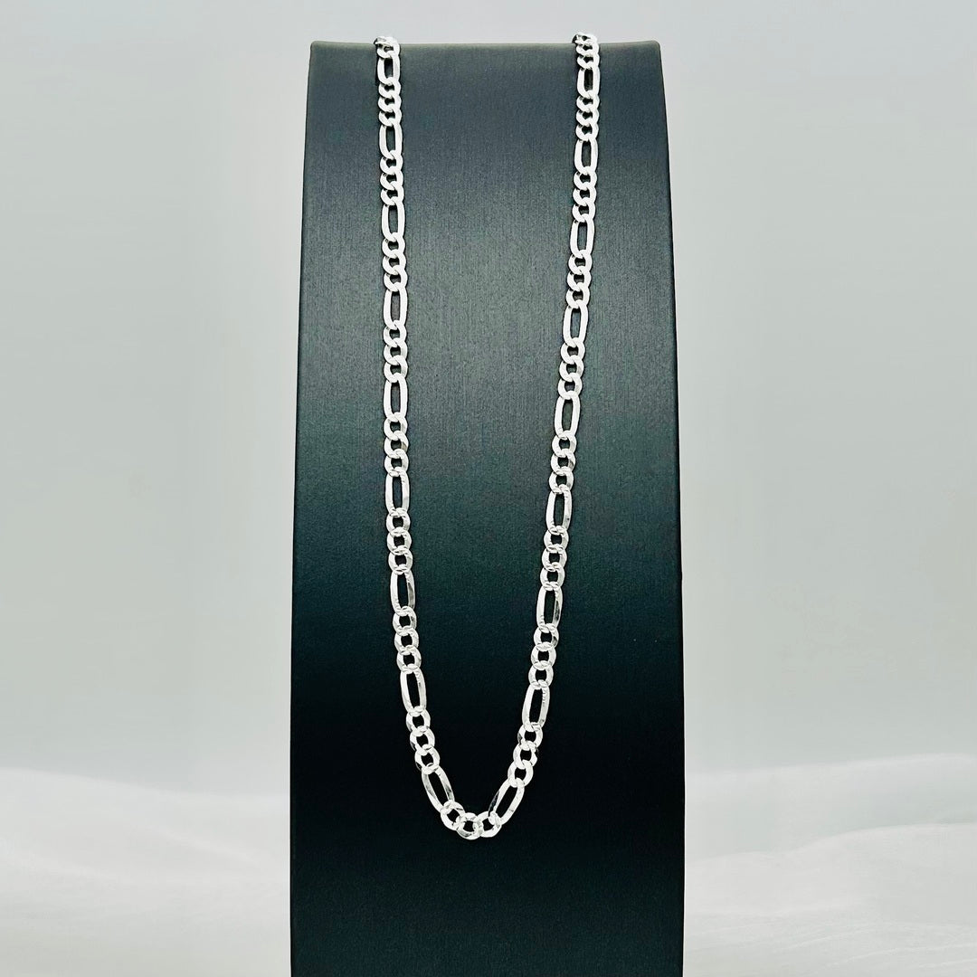 S1779CH Super Flat Figaro Pave Chain 4.5mm. X 24"