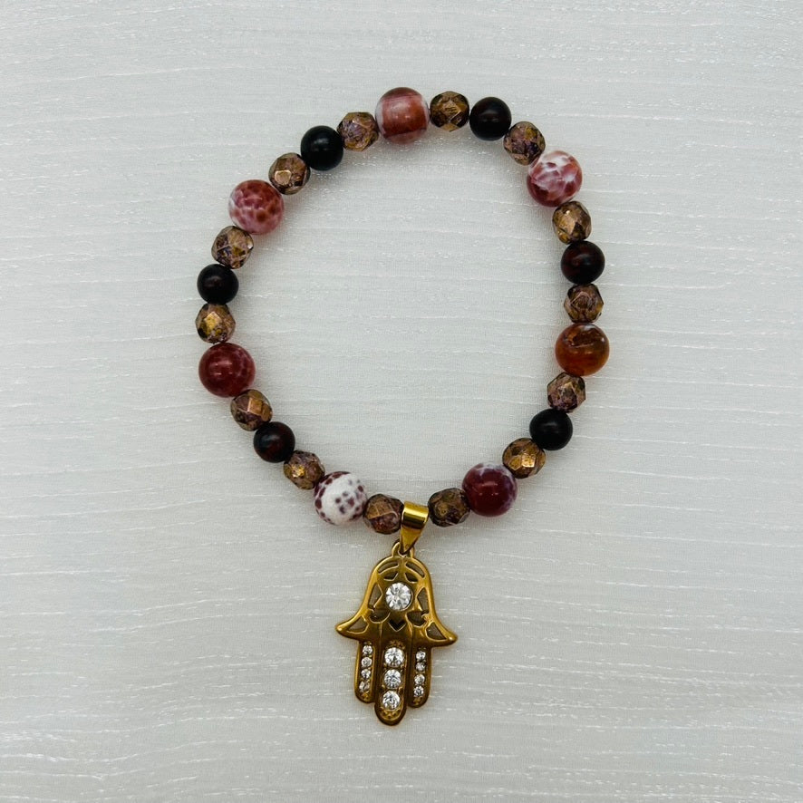 SS1448BL Hamsa Bracelet 7" Stretch