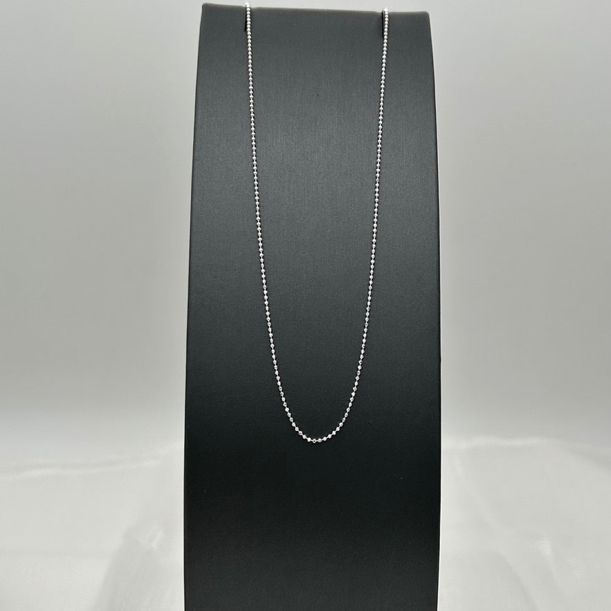 S1805 Diamond Cut Beaded Chain 1mm. X 16"