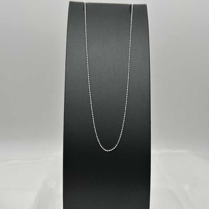 S1805 Diamond Cut Beaded Chain 1mm. X 18"