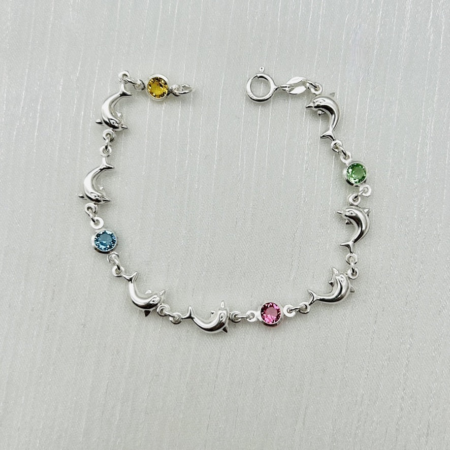 C1420 Dolphins Bracelet SW 7"