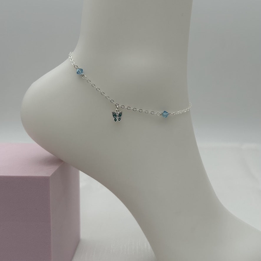 C1421 Butterfly Anklet SW10"