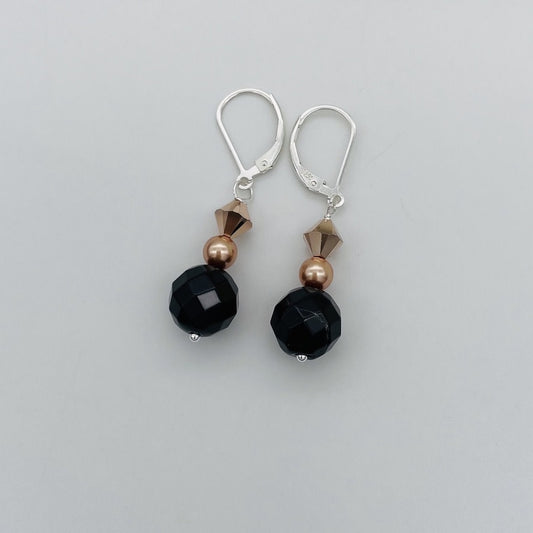 ST1534 SW  Earrings  Onyx Final Sale