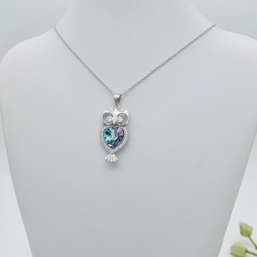 C1351SW Owl Necklace 18"