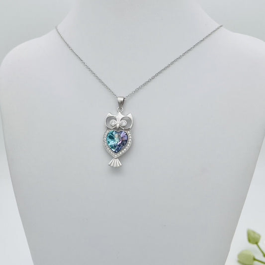 C1351SW Owl Necklace 18"