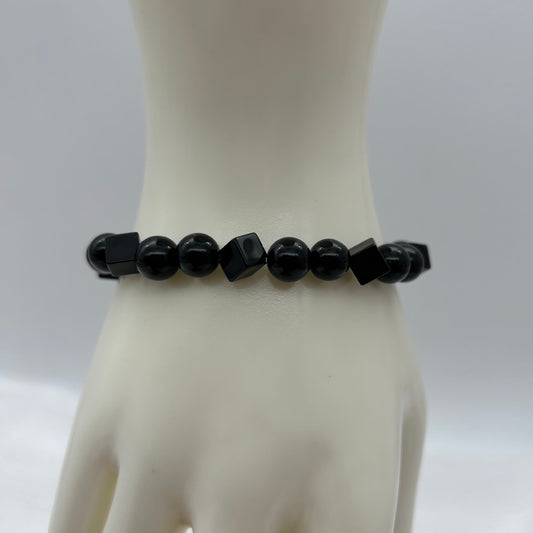ST1290BL Black Onyx Bracelet  7"