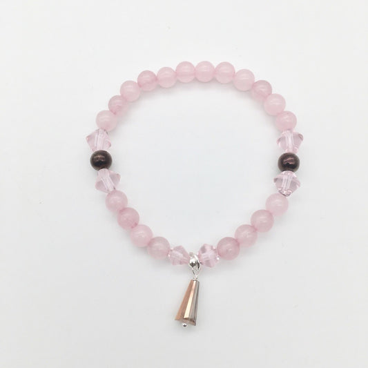 ST1407BL Rose Quartz Bracelet 7"