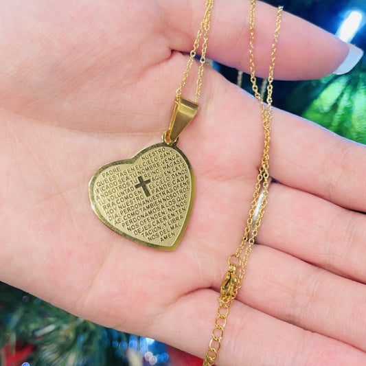 SS1520 Padre Nuestro Necklace 26"