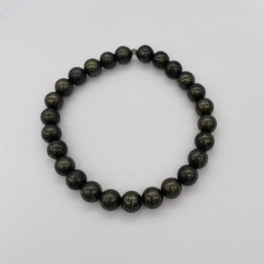 ST1562BL Pyrite Bracelet 8mm. X 8"