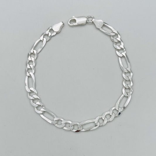 S1668BL Super Flat Figaro Bracelet 6.6mm. X 8"