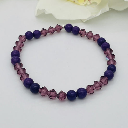ST1504BL Amethyst Bracelet 8"
