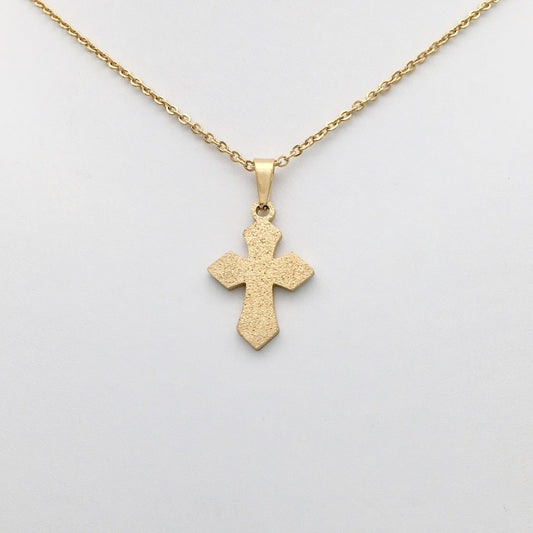SS1332NL Gold Plated Cross Necklace 18"