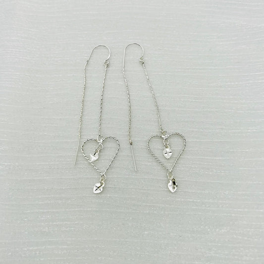 S1774 Hearts Thread Earrings