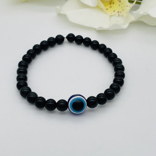 ST1579BL Obsidian Eye Bracelet 7.5"