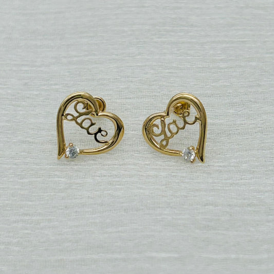 14KG292 Love Heart Earrings