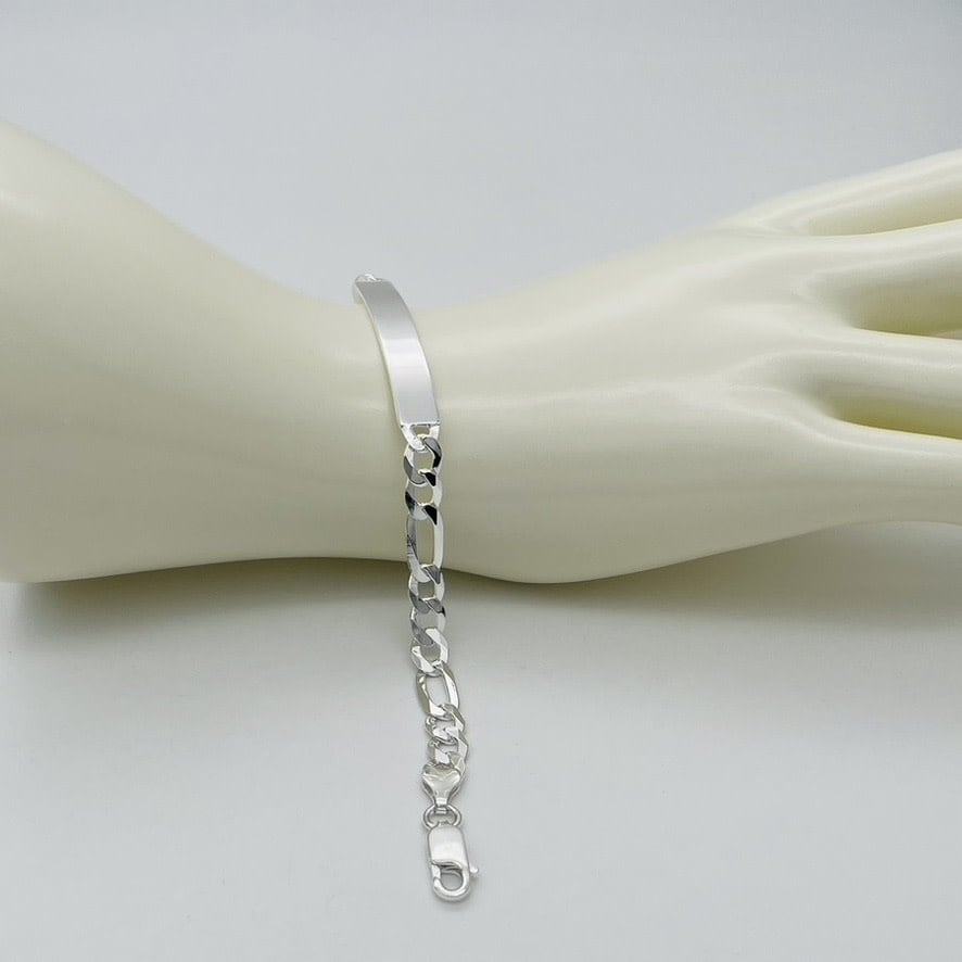 S1726BL Figaro ID Bracelet 6.6mm. X 7"