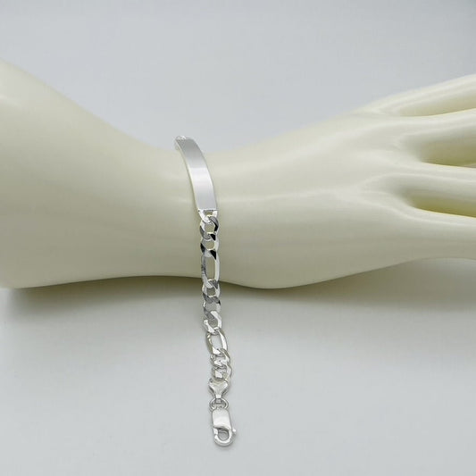 S1726BL Figaro ID Bracelet 6.6mm. X 7"